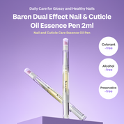 Dual Effect 2-in-1, Nail & Cuticle Oil Pen with Ceramic Pusher, 2ml