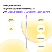 Dual Effect 2-in-1, Nail & Cuticle Oil Pen with Ceramic Pusher, 2ml