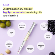 Dual Effect 2-in-1, Nail & Cuticle Oil Pen with Ceramic Pusher, 2ml