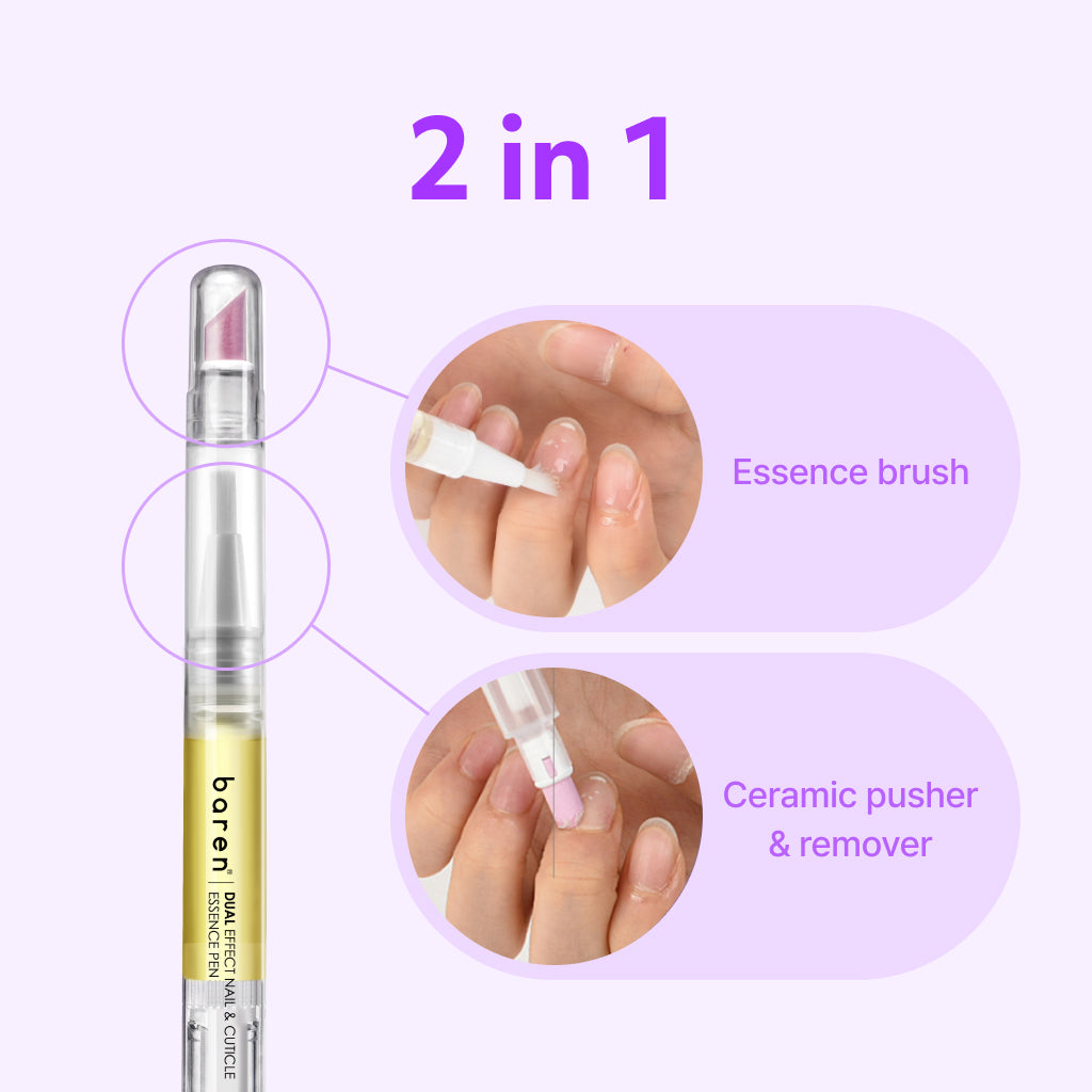 Dual Effect 2-in-1, Nail & Cuticle Oil Pen with Ceramic Pusher, 2ml